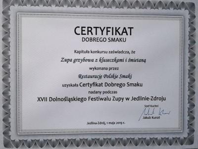 certyfikat dobrego smaku